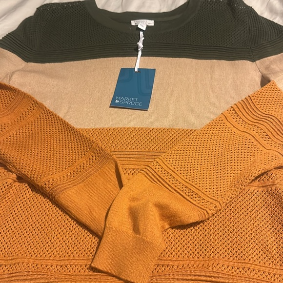 NWT Market & Spruce Colorblock Lightweight Pullover Sweater size LARGE - Picture 11 of 13